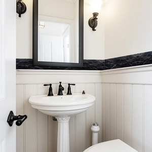Bordo adesivo per pareti con motivo marmo nero per decorazione bagno e soggiorno