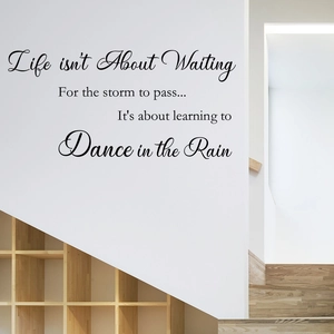 Minimalist black vinyl wall sticker with inspirational English quote for home wall decor