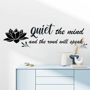 Minimalist lotus flower wall sticker with Zen quote for office and study room decor