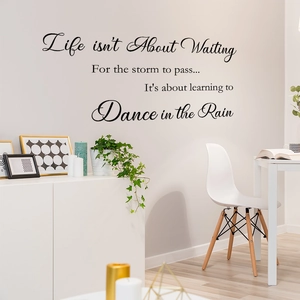 Minimalist black vinyl wall sticker with life inspirational quote for home decor