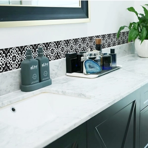 Retro black and white geometric mandala wall sticker for bathroom and living room decor