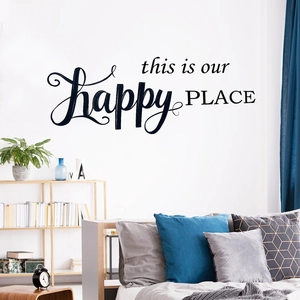 Autocollant mural This is our Happy Place pour déco de chambre et salon