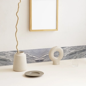 Minimalist grey marble pattern wall border sticker for home decoration in modern living room