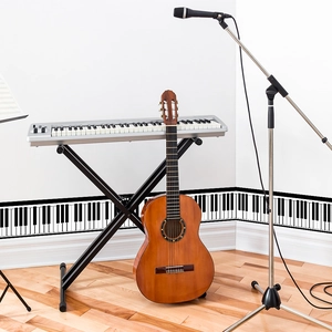 Self-adhesive piano key wall sticker for living room and music room border decoration