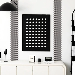 Black White Triangle Geometric Pattern Self-Adhesive Wall Sticker Border PVC Waist Line Decor For Living Room Bedroom Office
