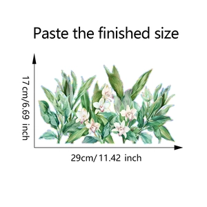 Detailed size chart for lily window film showing 29x17cm dimensions with floral design