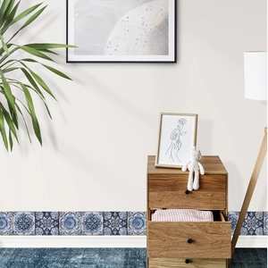 Blue vintage floral wall sticker border for kitchen and living room wall decoration