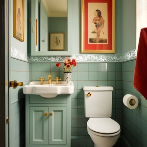 Self-adhesive floral relief wall border sticker for elegant bathroom decoration