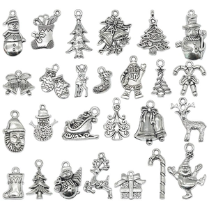 Antik Silber Weihnachten Zinklegierung Anhänger Für DIY Schmuckherstellung Schneemann Weihnachtsmann Elch Baum Glocke Vintage Zubehör