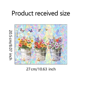 Tableau des tailles détaillé pour stickers de fenêtre fleurs et papillons