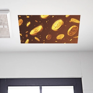 Golden game coin ceiling wall stickers for living room and bedroom home decor