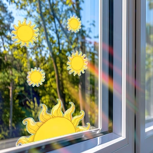 Rainbow sun catcher window decals with colorful prism effect for home decor ornament