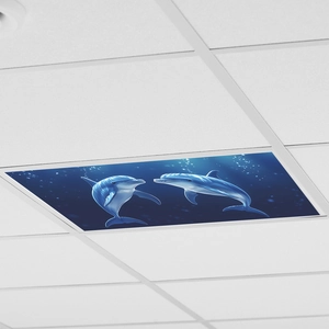 Panneau décoratif de plafond motif dauphin sous-marin pour bureau et chambre à coucher