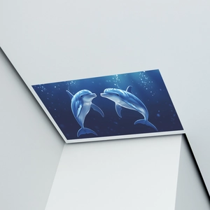 Sticker mural autocollant monde sous-marin dauphins pour déco plafond de chambre moderne