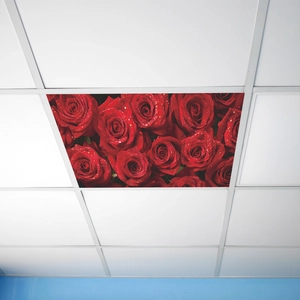 Red Rose Wall Sticker PVC Waterproof Realistic Flower Ceiling Decal For Bedroom Living Room Self Adhesive Home Decor