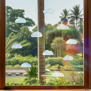 Cloud shaped rainbow window prism stickers for home glass decoration on window pane