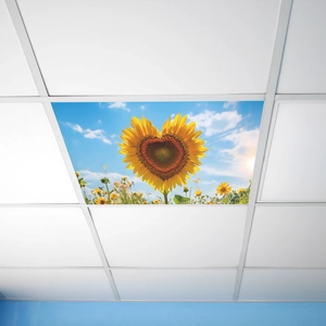 Stickers muraux cœur de tournesol ciel bleu pour décoration de plafond salon et chambre