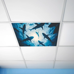 3D Ocean Shark Underwater World Ceiling Wall Sticker PVC Self Adhesive Waterproof Mural Home Decor For Kids Bedroom Living Room