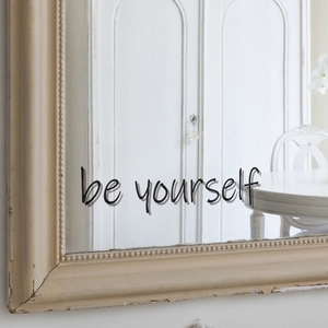 Be Yourself wall sticker for mirror decoration in a vintage French country style bathroom
