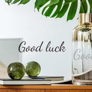 Good Luck Slogan Wall Sticker Modern Minimalist PVC Mirror Decal For Bathroom Living Room Home Decoration