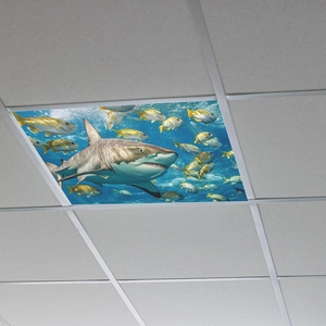 Sticker de plafond requin et poissons tropicaux pour décoration sous-marine
