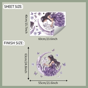 Détail montrant la taille de la planche et le rendu final du sticker mural