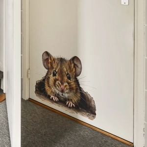 3D realistic mouse hole wall sticker for bedroom and living room home decoration