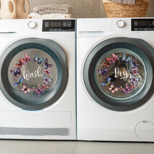 Stickers couronne de papillons pour décorer lave-linge et sèche-linge