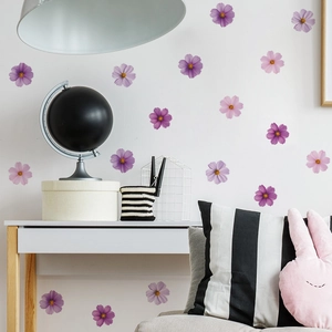 Stickers muraux fleurs de cosmos colorées pour décoration de chambre et salon