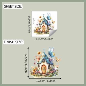 Sheet size and finish size guide for butterfly flower house light switch wall stickers