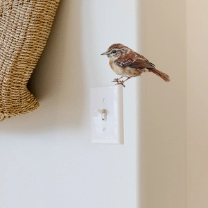 Sticker mural oiseau coloré réaliste pour chambre et décoration d'interrupteur