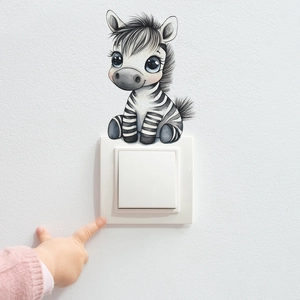 Cute Cartoon Zebra Pattern Wall Sticker Light Switch Cover Decal PVC Decoration For Kids Bedroom Living Room Home Aesthetics
