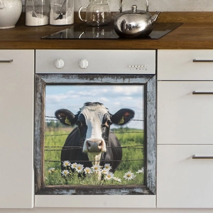 Country style cow portrait wall decal for kitchen cabinet and home decor background