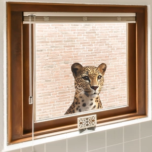 Sticker de fenêtre tête de léopard avec effet 3D sur verre pour la décoration d'intérieur