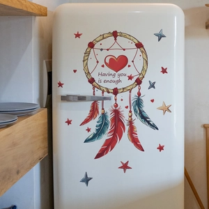 Colorful dreamcatcher wall sticker with heart and stars for home bedroom decoration