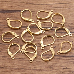 Stainless Steel French Leverback Earring Hooks Gold Plated D-Shaped Ear Wire Loop DIY Jewelry Making Findings Earring Buckle