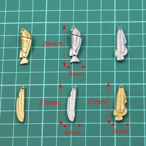 Vari pendenti a forma di pesce in acciaio inossidabile 304 oro e argento per gioielli