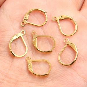 10x15mm gold-plated stainless steel lever back earring hooks for DIY jewelry making