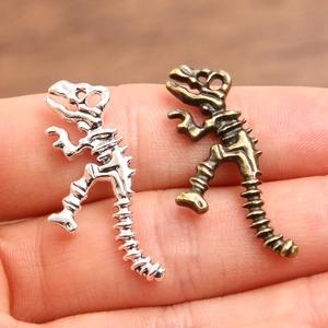 DIY silver and bronze dinosaur skeleton alloy charms for necklaces and bracelets