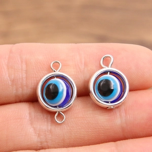 DIY Zinklegierung Böser Blick Verbinder Anhänger für Schmuck Armbänder und Ketten