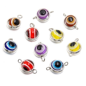 Bunte Evil Eye Anhänger aus Zinklegierung für DIY Halsketten und Armband Zubehör