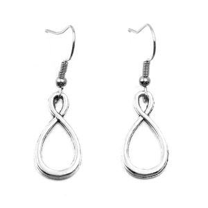 Pendientes de gancho infinity en plata con diseño minimalista hueco de metal para mujer