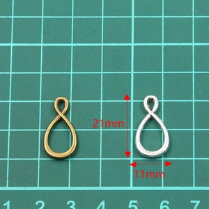 Colgante infinito DIY en bronce y plata para collares y pulseras, 11x21mm