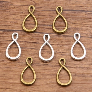 7 piezas de dijes de aleación figura 8 para collares DIY en bronce y plata fina