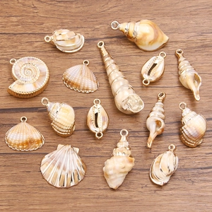 Ocean Theme Resin Seashell Starfish Charms Gold Plated Marine Series Pendants For DIY Earrings Bracelet Jewelry Making Accessories