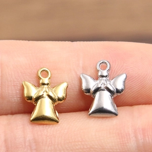 Colgantes de alas de ángel de acero inoxidable 304 en oro y plata para joyería