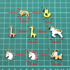 Golden stainless steel animal charms with colorful enamel plating for DIY jewelry making