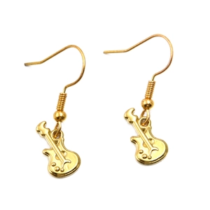Gold vacuum plated 304 stainless steel electric guitar pendants for jewelry making