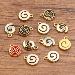 Pendenti numero 9 in smalto e acciaio inossidabile dorato per la creazione di gioielli