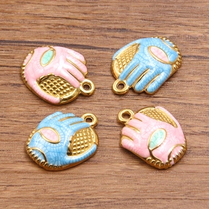 304 Stainless Steel Vacuum Electroplated Enamel Boxing Glove Pendant For Sports Style Jewelry Making DIY Necklace Accessory